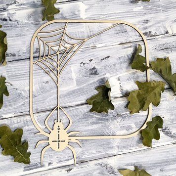 Панно фоторамка для Хеллоуїна Павук у вікні 300х250мм 448 фото