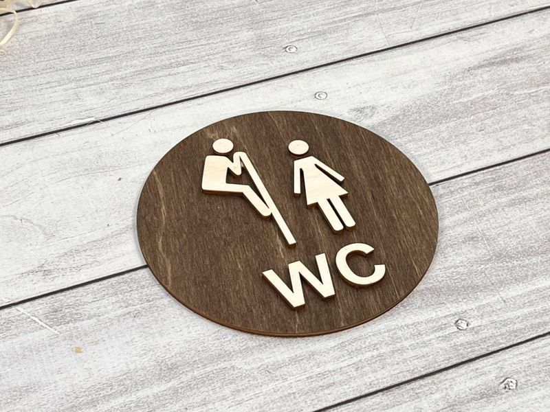 Табличка wc 15х15см 3мм 2479 фото