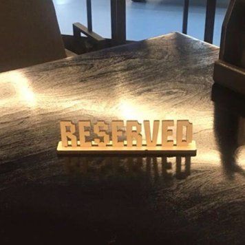 Табличка Reserved світла без тонування 15см 5мм 2619 фото